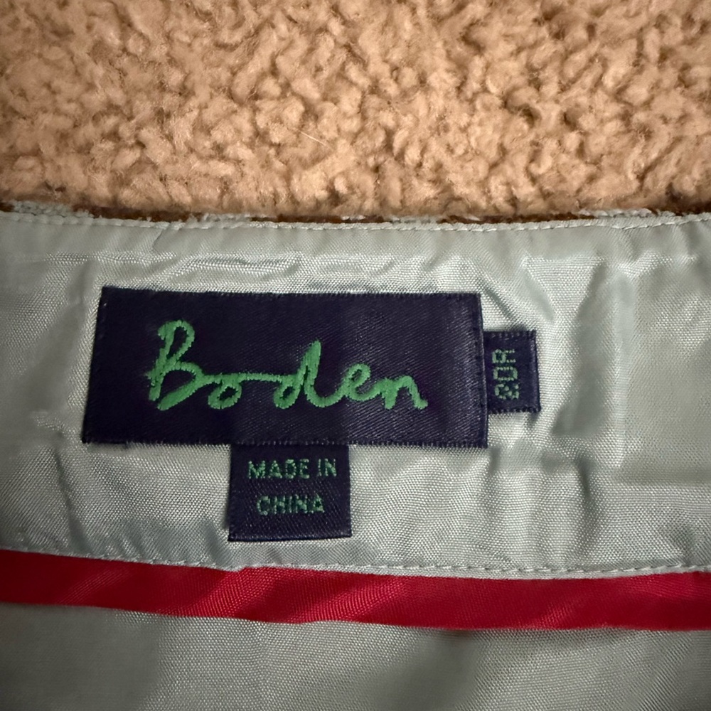 Boden Women's Brown Blue Polka Dot Pleated A-Line Skirt Size 20R Wool Blend Prep - Picture 3 of 5